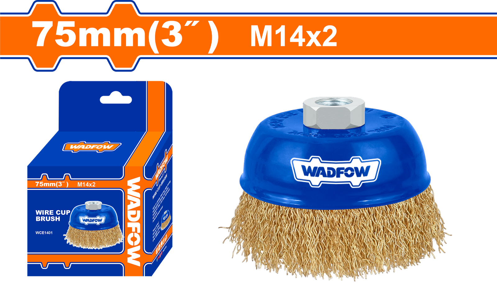 WCE1401.png WCE1401 (Wadfow Wire cup brush 75mm, 3" - C80) - Image 1