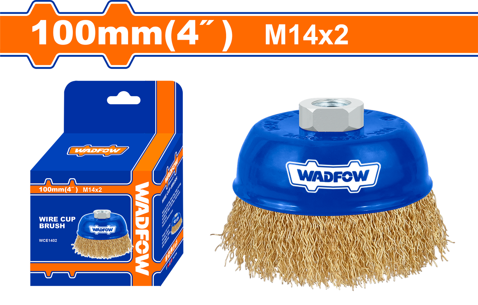 WCE1402.png WCE1402 (Wadfow Wire cup brush 100mm, 4" - C60) - Image 1