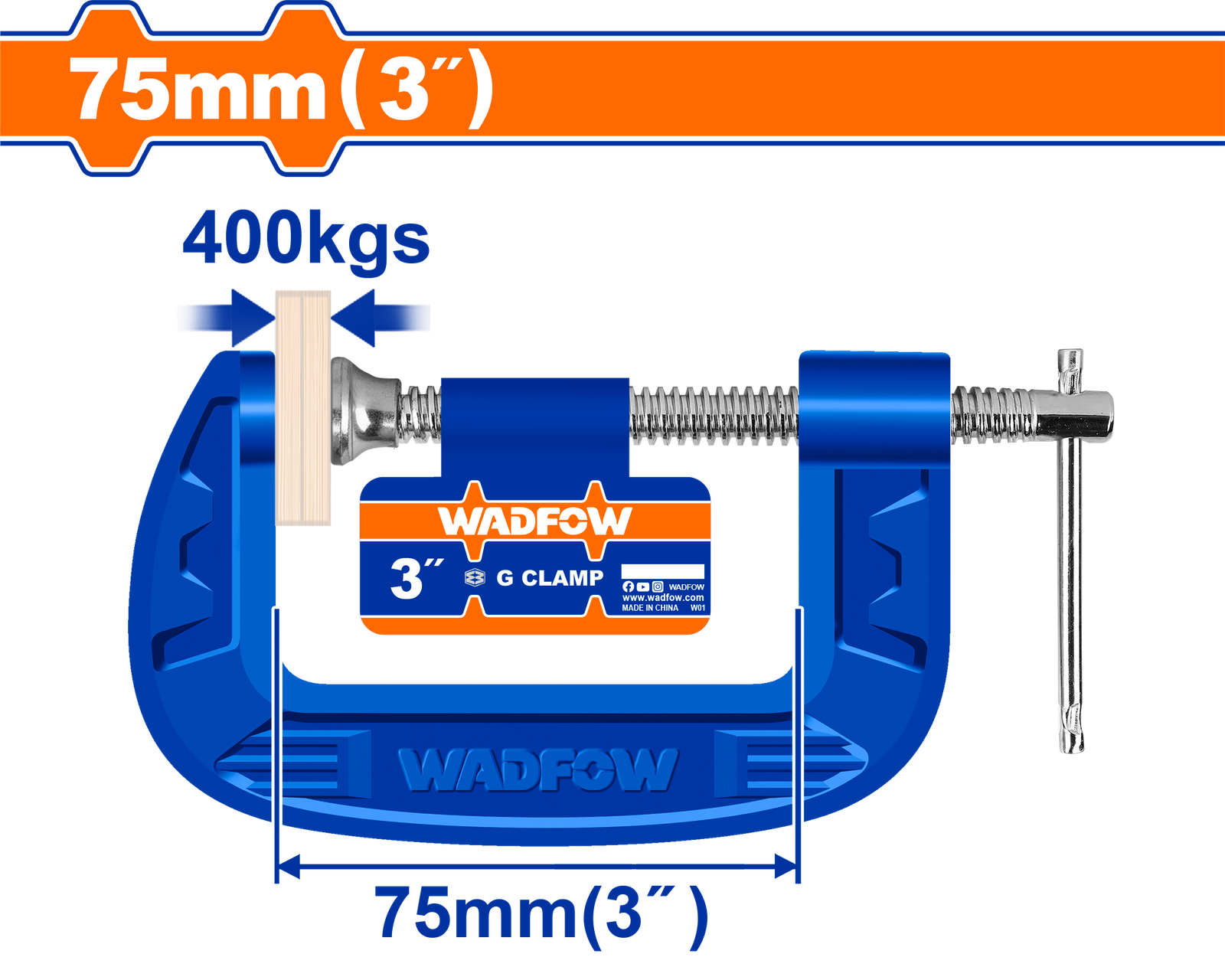 WCP1103-1.png WCP1103 (Wadfow G clamp 3" - P8C48) - Image 1