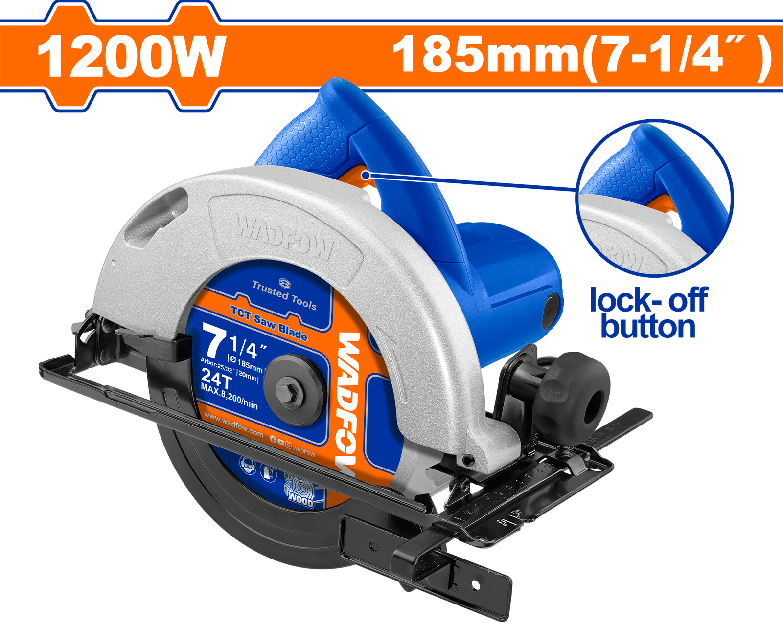 WCW1512001.png WCW1512001 (Wadfow Circular saw 1200w 7" - C2) - Image 1