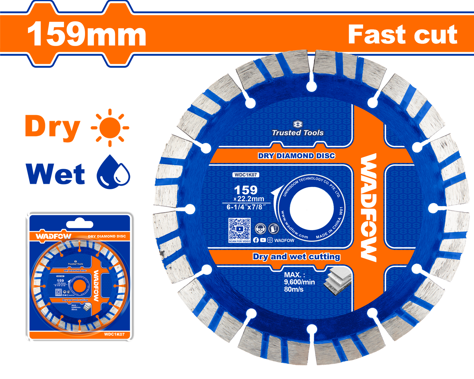 WDC1K07.png WDC1K07 (Wadfow Dry diamond disc 6.25" for WWAL151401 - P20C40) - Image 1