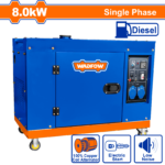 WDG2A100 (Wadfow Silent diesel generator 8kw single - P1C1)
