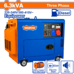 WDG2A50DT (Wadfow Silent diesel generator 3 phase 5kW 6kVA - P1C1)