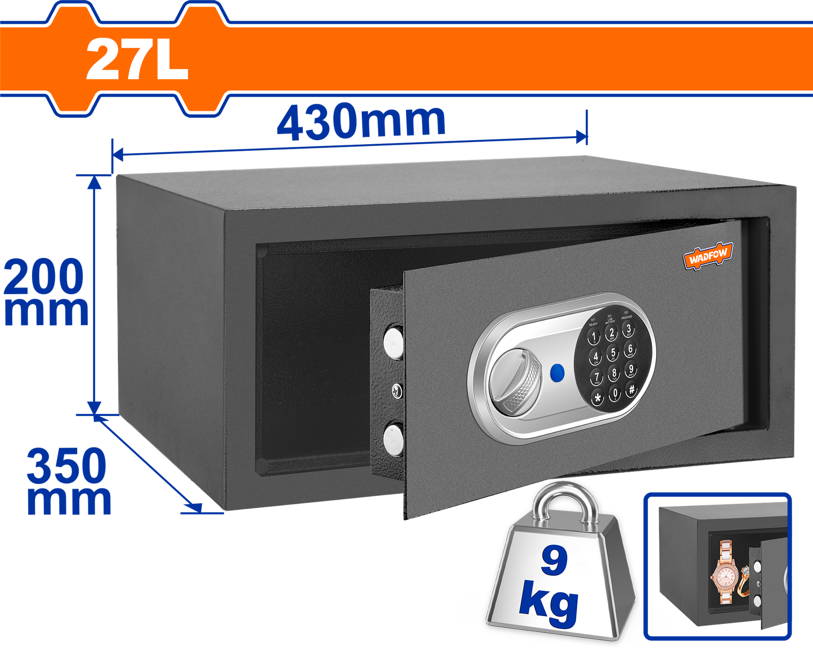 WEB1535.png WEB1535 (Wadfow Electronic safe 27L - C1) - Image 1