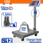 WEC1303 (Wadfow Cordless scale 12V 300kg + Battery - P1C1)