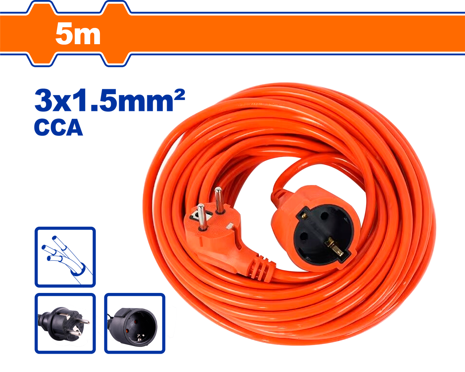 WEJAG02.png WEJAG02 (Wadfow Extension cord 5m - C30) - Image 1