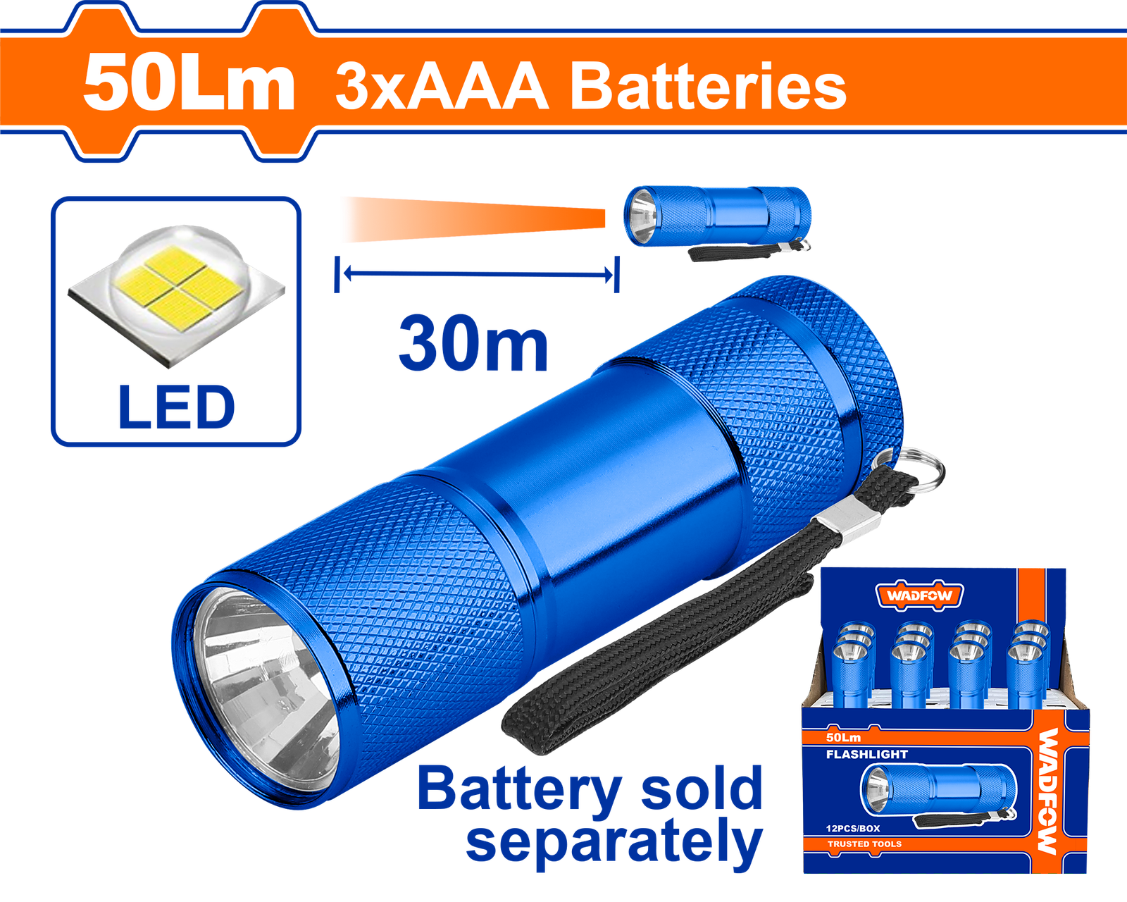 WFL2J03.png WFL2J03 (Wadfow Flashlight 50 lumens - C72) - Image 1