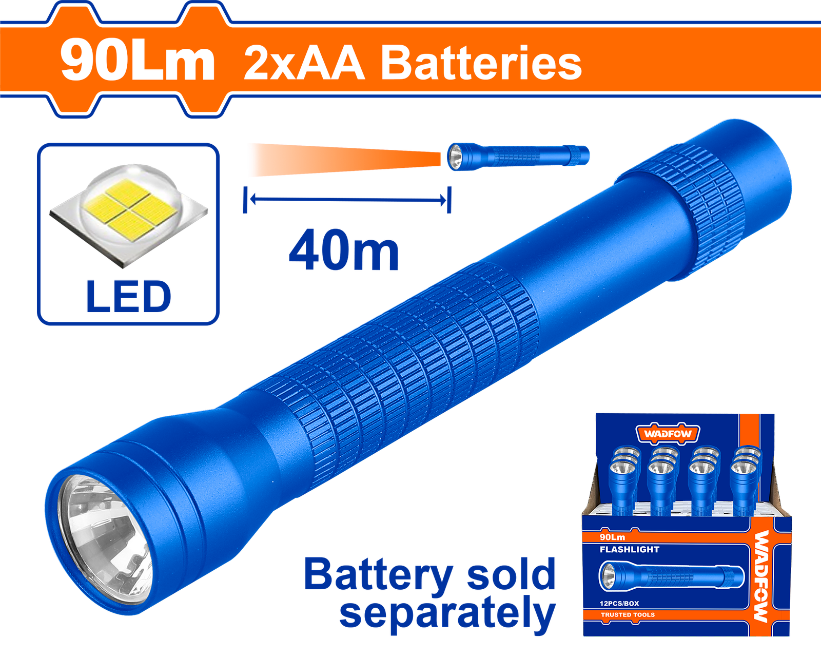 WFL2J05.png WFL2J05 (Wadfow Flashlight 90 Lumens AA - C72) - Image 1