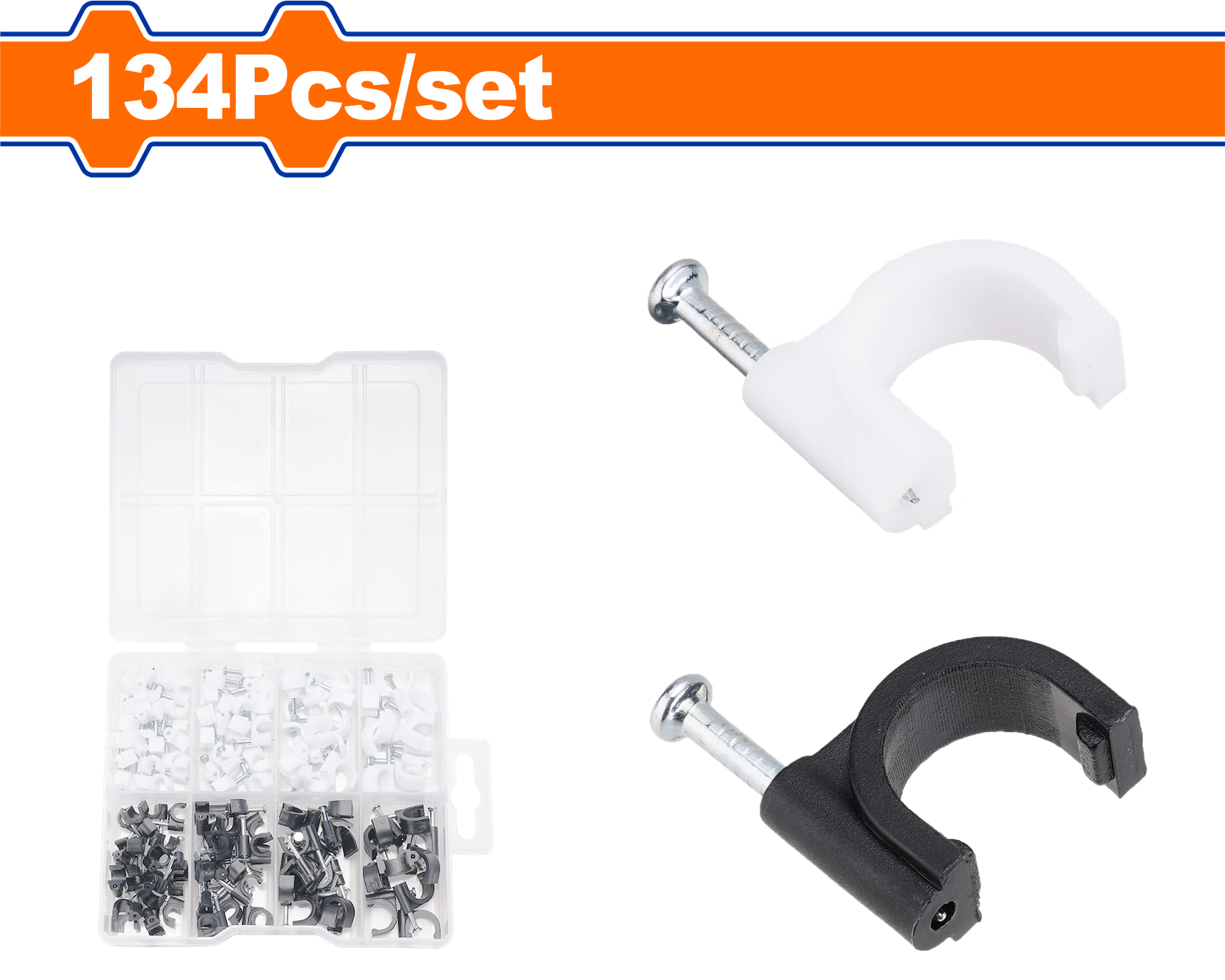 WFQAB01.png WFQAB01 (Wadfow 134 Pcs cable clip kit - P1C40) - Image 1
