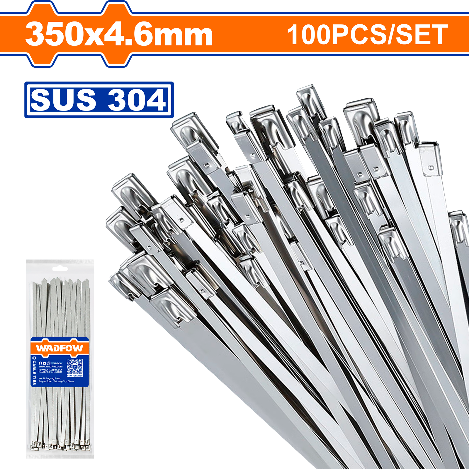 WFZ30046.png WFZ30046 (Wadfow Stainless Steel tie 300mm - C50) - Image 1