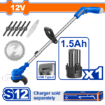 WGTS512 (Wadfow Cordless grass trimmer 12V + Battery - P1C4)
