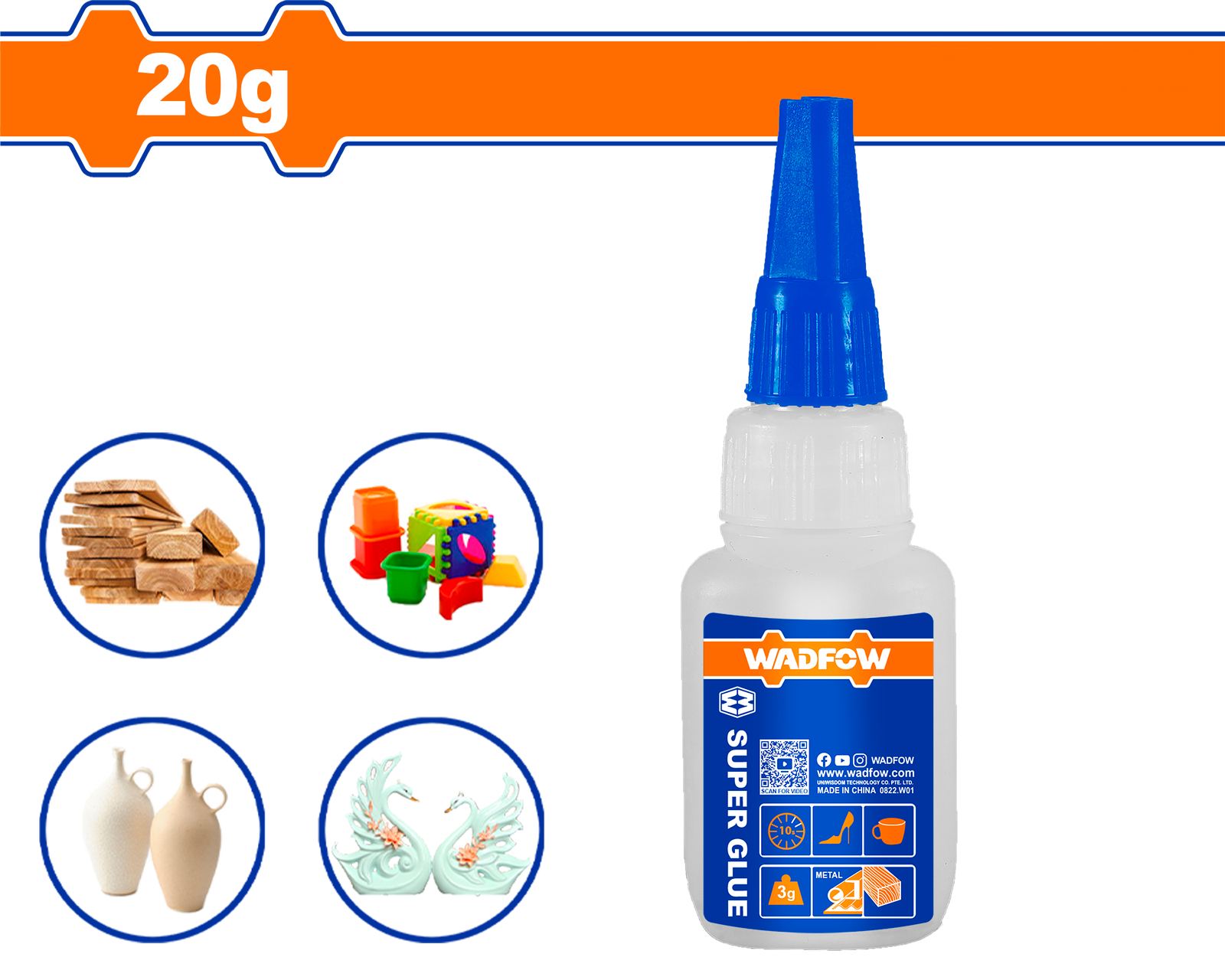 WGX1K11.png WGX1K11 (Wadfow Super glue 20g - C144) - Image 1