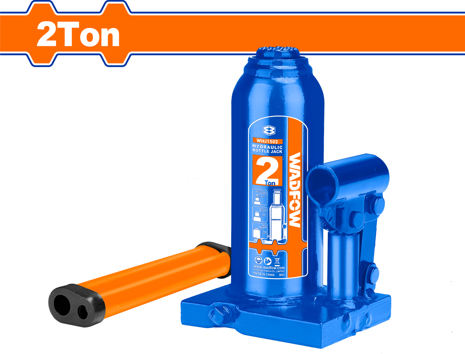 WHJ1502.png WHJ1502 (Wadfow Hydraulic bottle jack 2Ton - C6) - Image 1