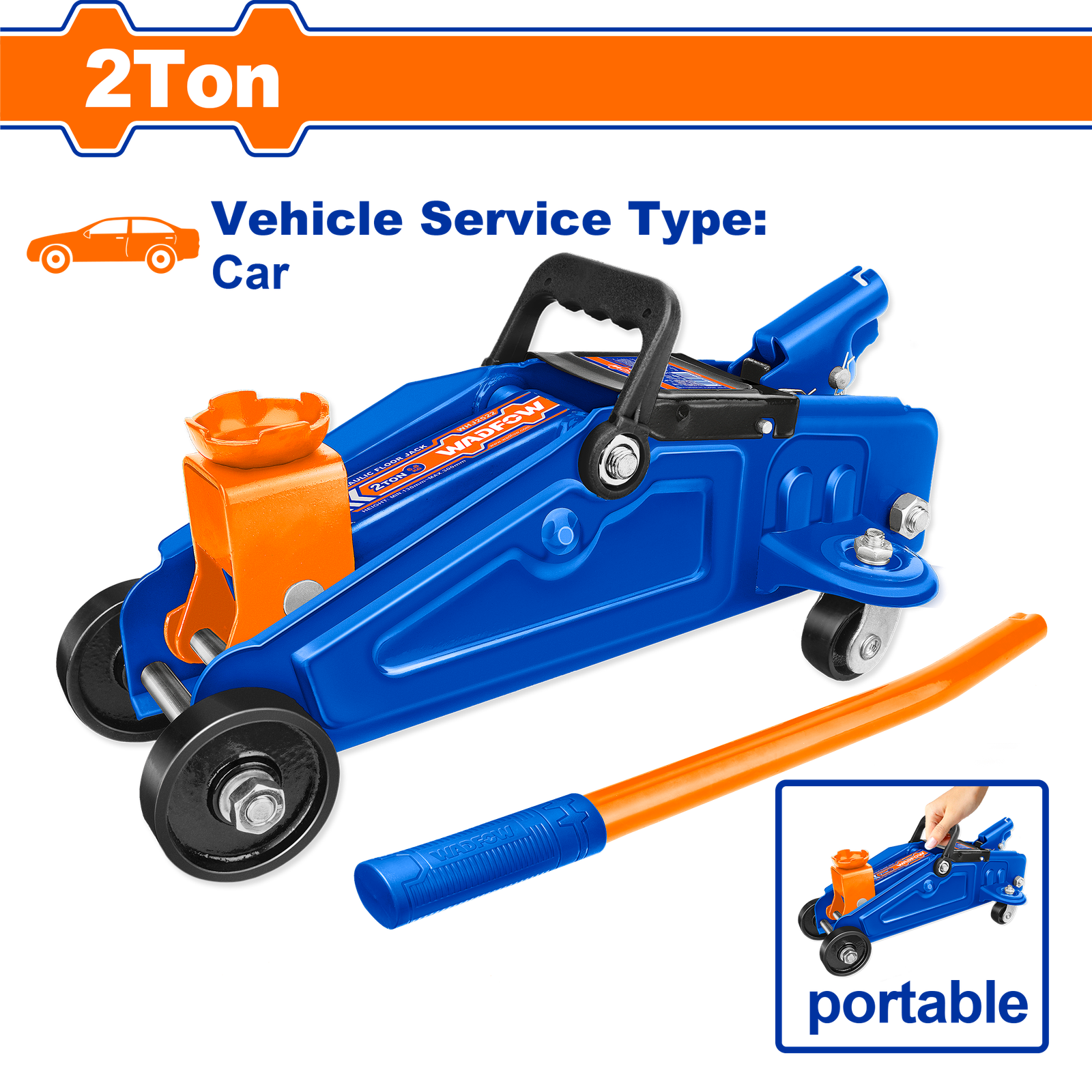 WHJ2502.png WHJ2502 (Wadfow Hydraulic floor jack 2Ton - C1) - Image 1