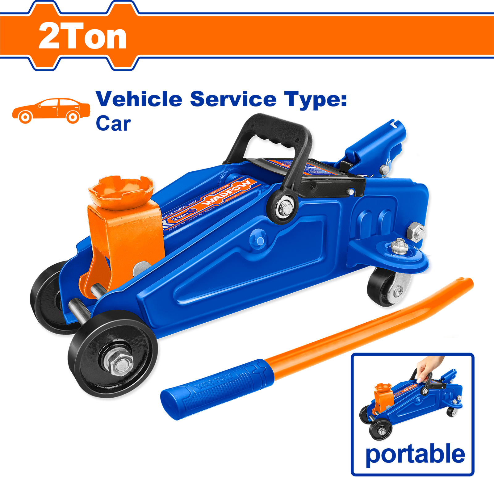 WHJ2522.png WHJ2522 (Wadfow Hydraulic floor jack 2Ton - P1C1) - Image 1