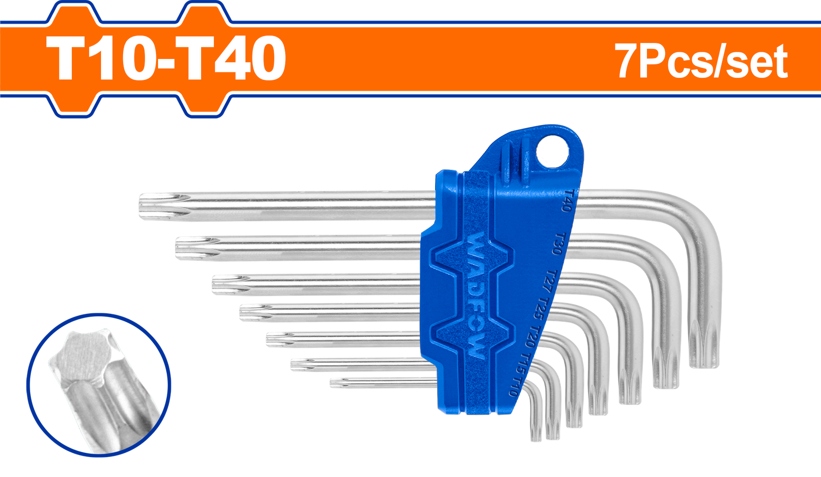 WHK3671.png WHK3671 (Wadfow Torx key 7pcs set short - C96) - Image 1