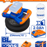 WHL352541 (Wadfow Cordless polisher 20V 10" + Battery - P1C4)