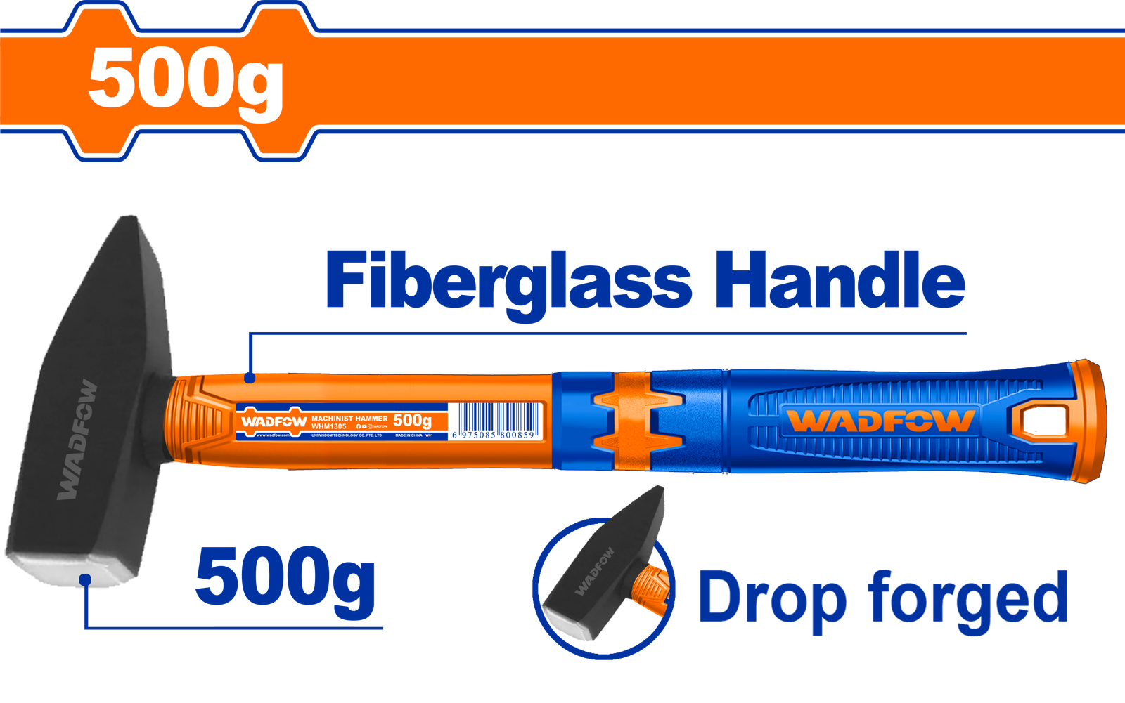 WHM1305.png WHM1305 (Wadfow Machinist hammer 500g - C24P6) - Image 1