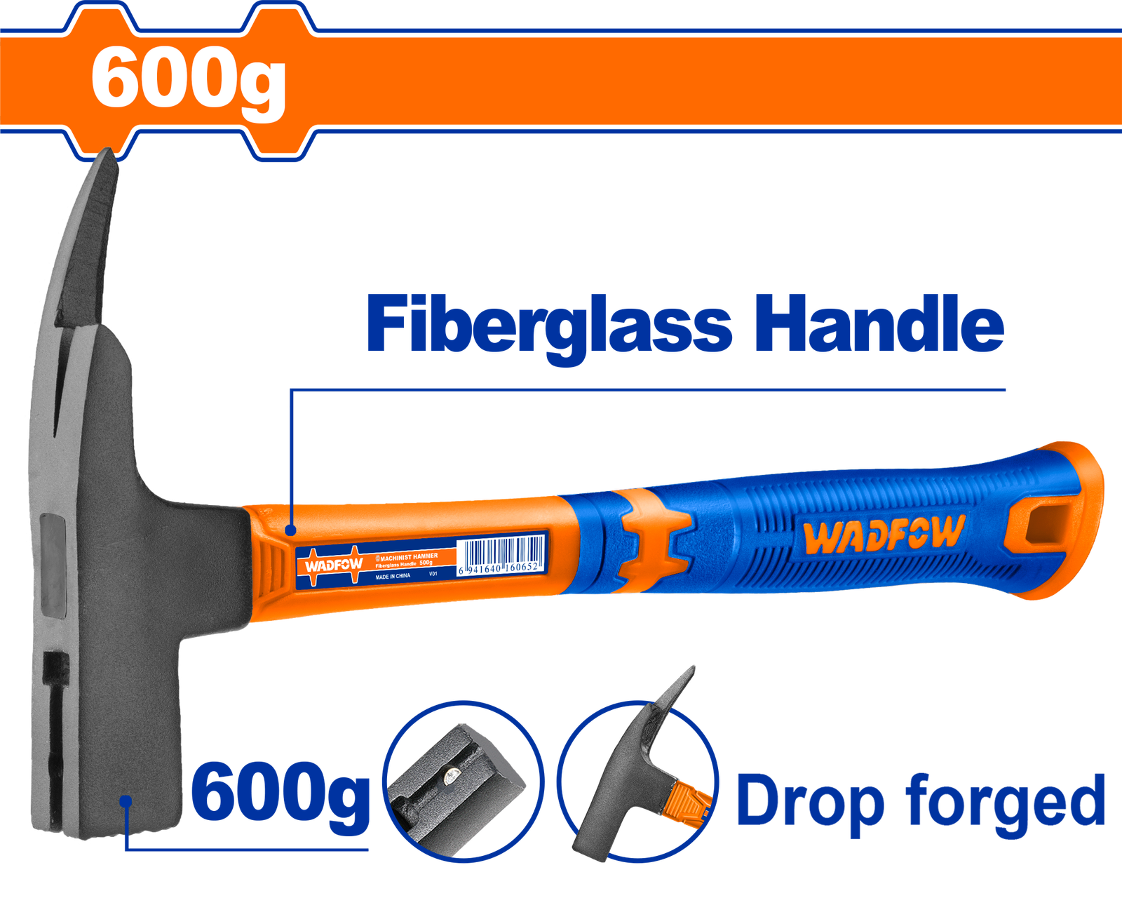 WHM3360.png WHM3360 (Wadfow Roofing hammer 600g - C18) - Image 1