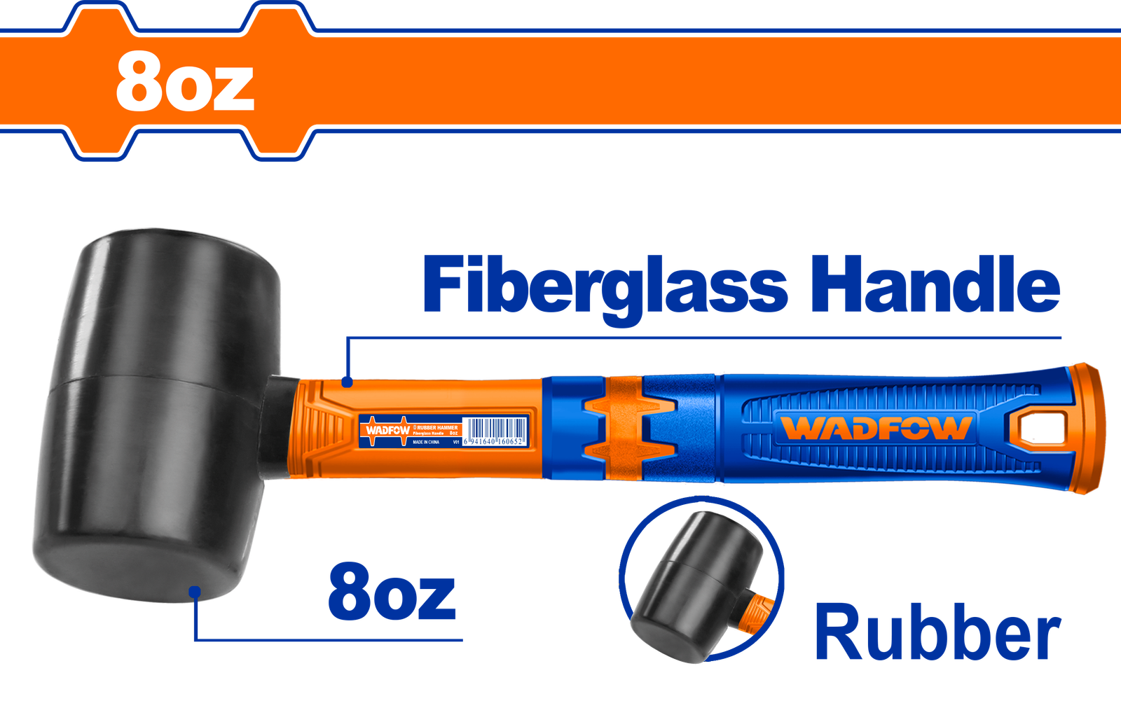 WHM7301.png WHM7301 (Wadfow Rubber hammer 8oz - P10C40) - Image 1