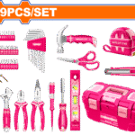 WHS3B89 (Wadfow 89 Pcs Pink hand tools set - P1C6)