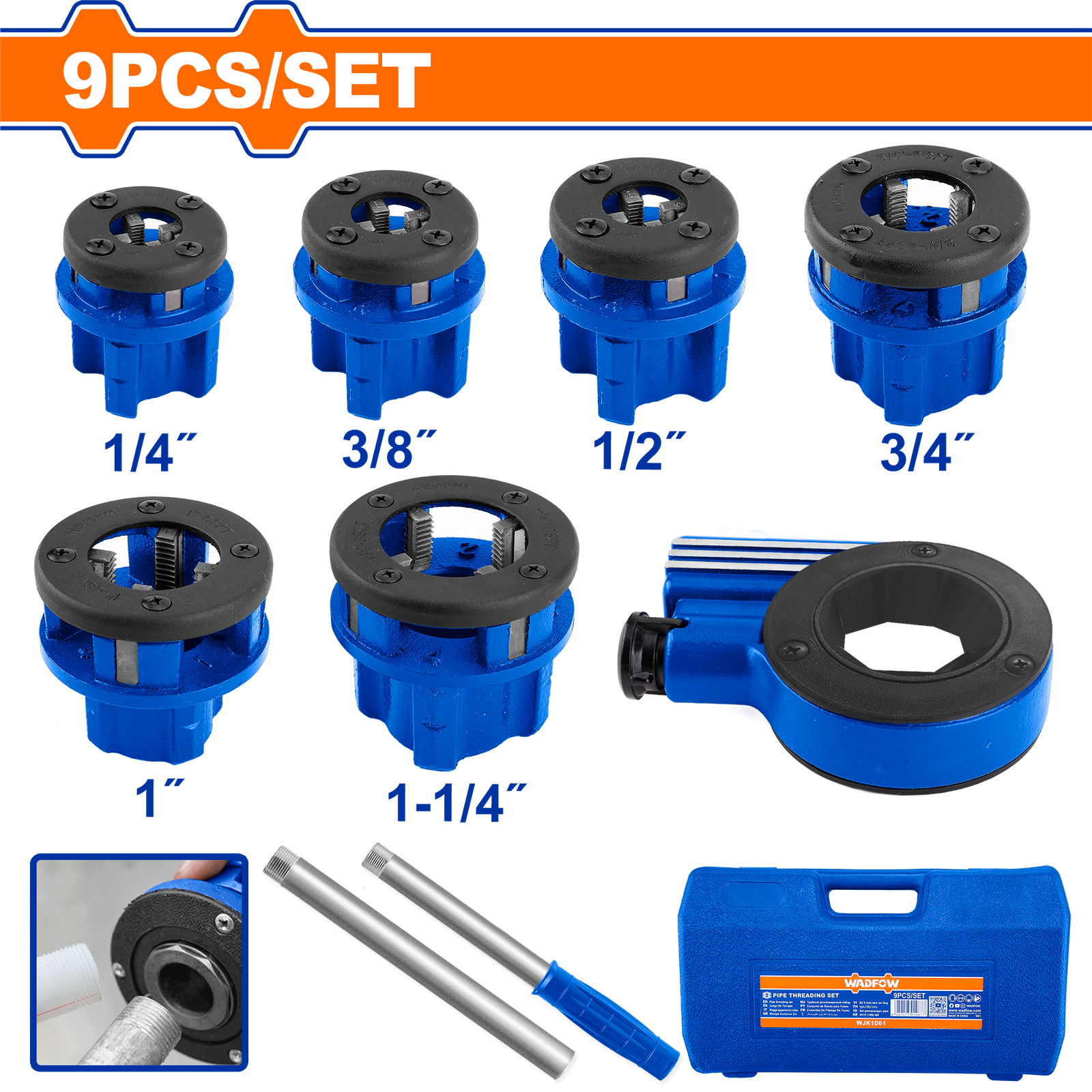 WJK1D61.png WJK1D61 (Wadfow Pipe threading set 9pcs - C4) - Image 1