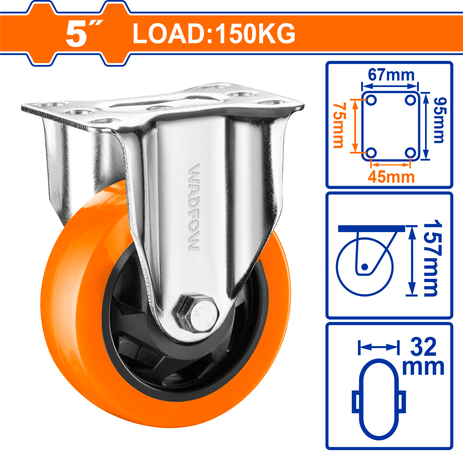 WJL2351.png WJL2351 (Wadfow Caster Wheel 5" rigid - P1C25) - Image 1