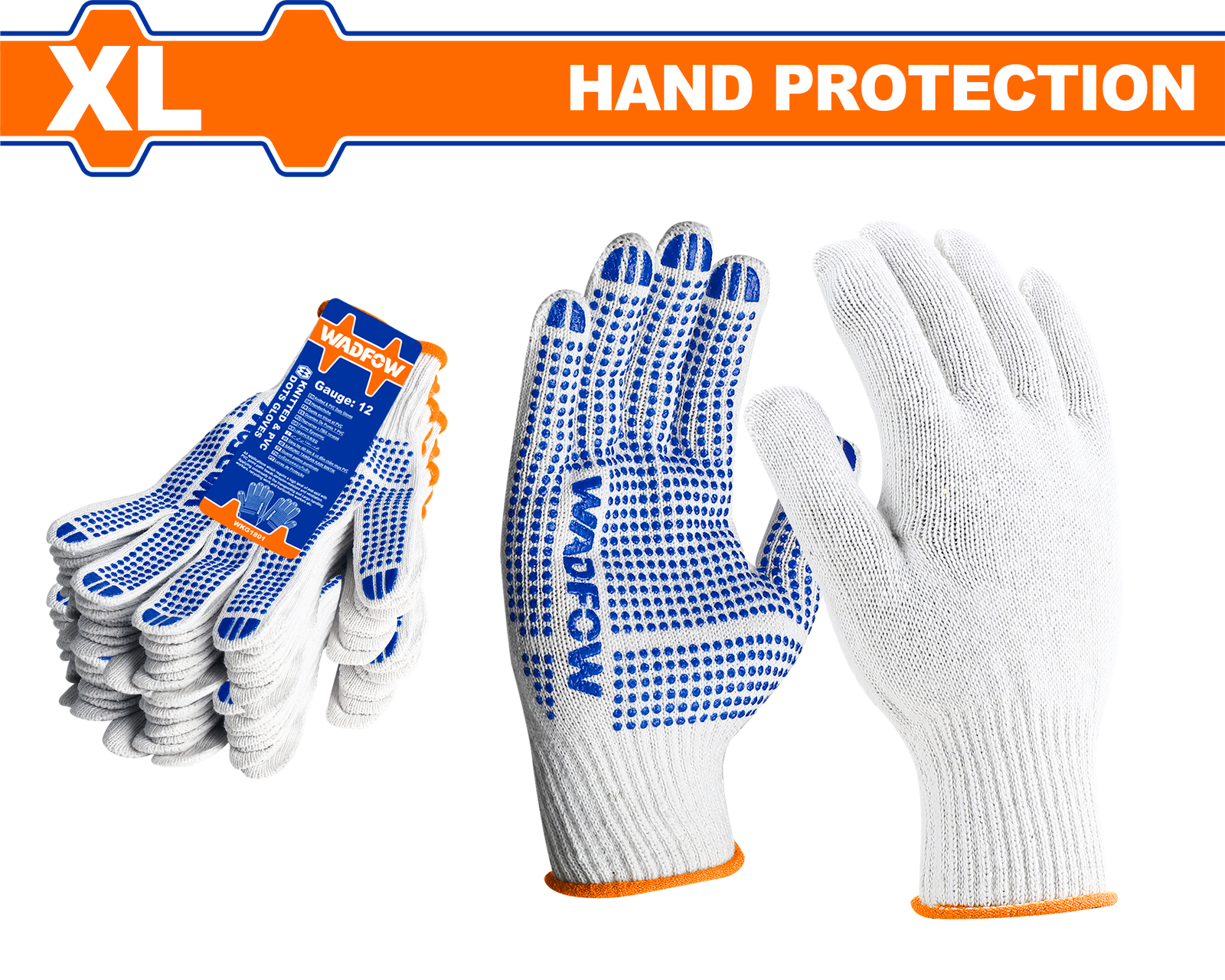 WKG1801.png WKG1801 (Wadfow Knitted&PVC dots gloves XL - P12C300) - Image 1