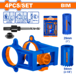 WKJ2404 (Wadfow 4pcs Door lock installation hole saw set with plastic guide - P5C20)