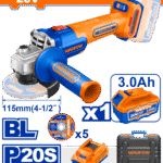 WLAP522 (Wadfow Cordless angle grinder 20V 4.5" + 1 Battery - P1C4)