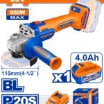 WLAP5421 (Wadfow Cordless angle grinder 20V 850W 4.5" + Battery - P1C6)