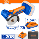 WLAP571 (Wadfow Cordless mini cut-off tool 20v + battery + charger - P1C10)