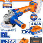 WLAPB522 (Wadfow Cordless angle grinder 20V 1150W 4.5" + 2 Battery - P1C4)