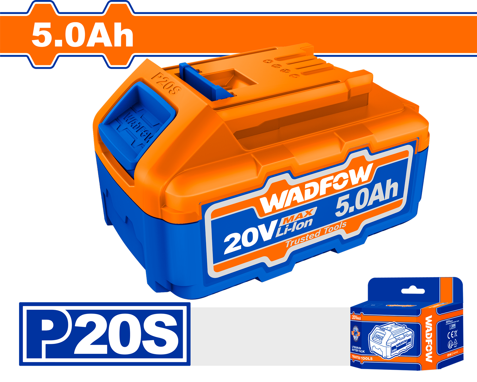 WLBP550.png WLBP550 (Wadfow Lithium-Ion battery pack 5Ah 20V - C12) - Image 1