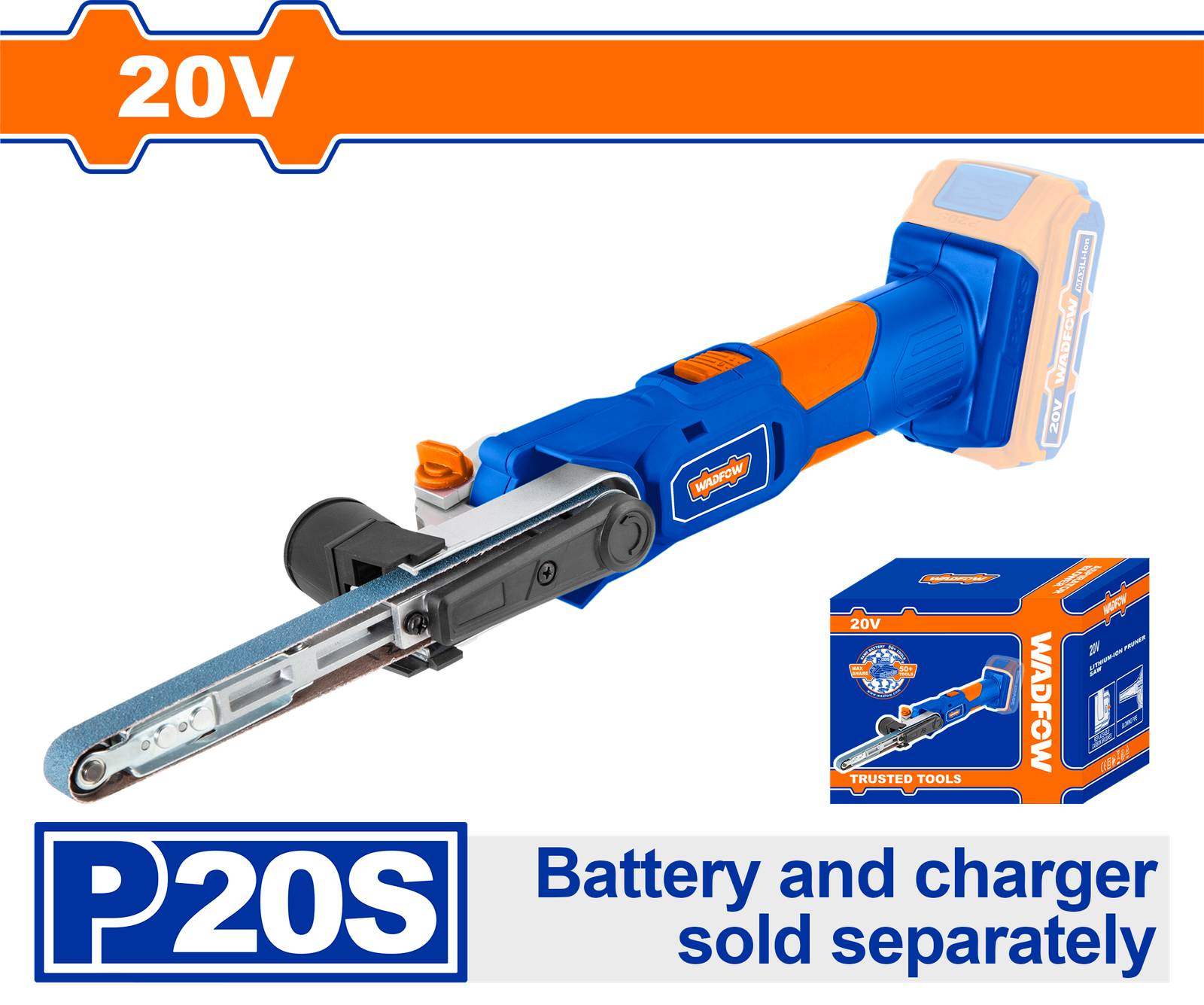 WLBS1501.png WLBS1501 (Wadfow Cordless mini belt sander 20V - P1C12) - Image 1