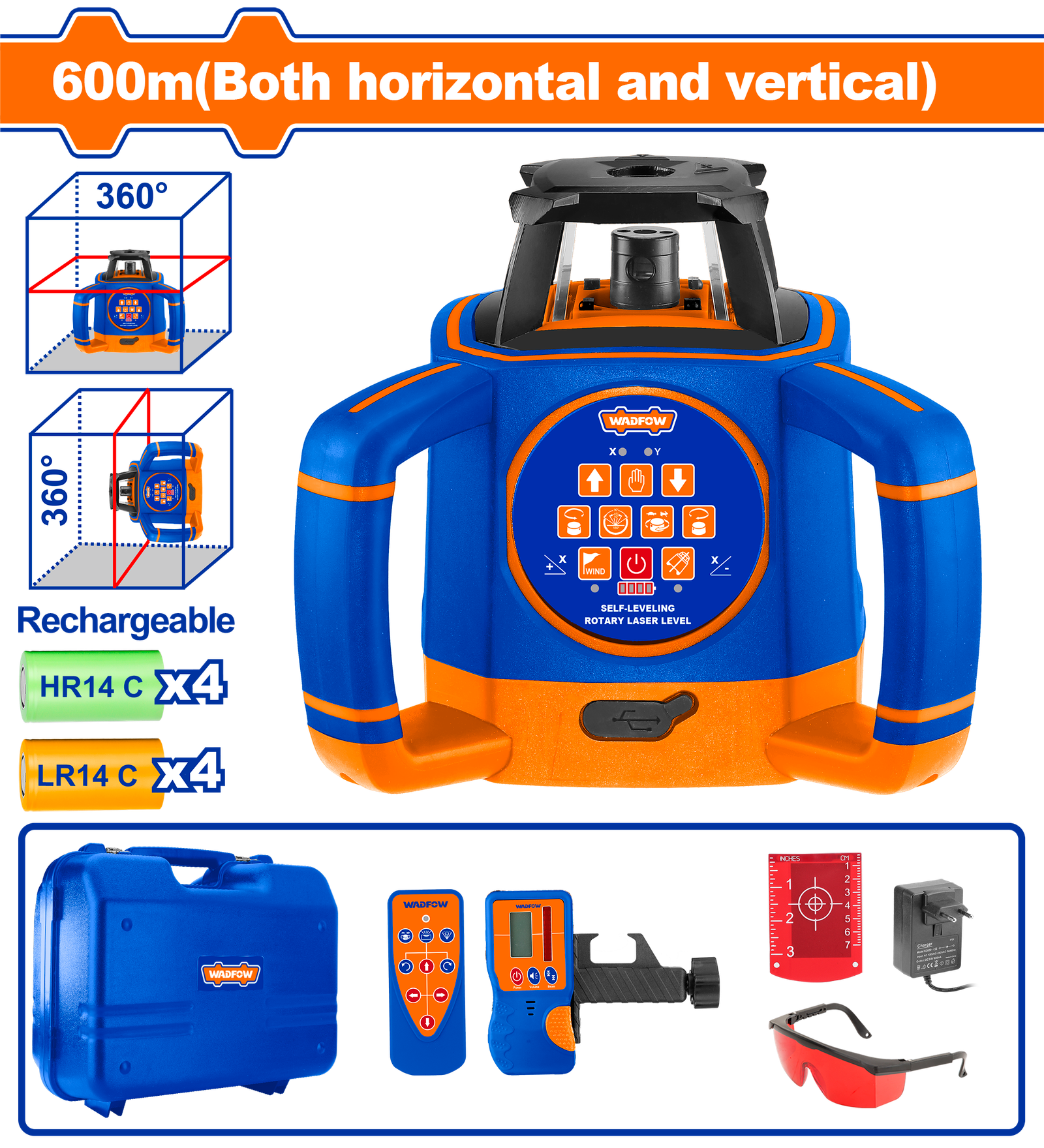 WLE6B02-1.png WLE6B02 (Wadfow Self-leveling rotary laser level 600m - P1C2) - Image 1