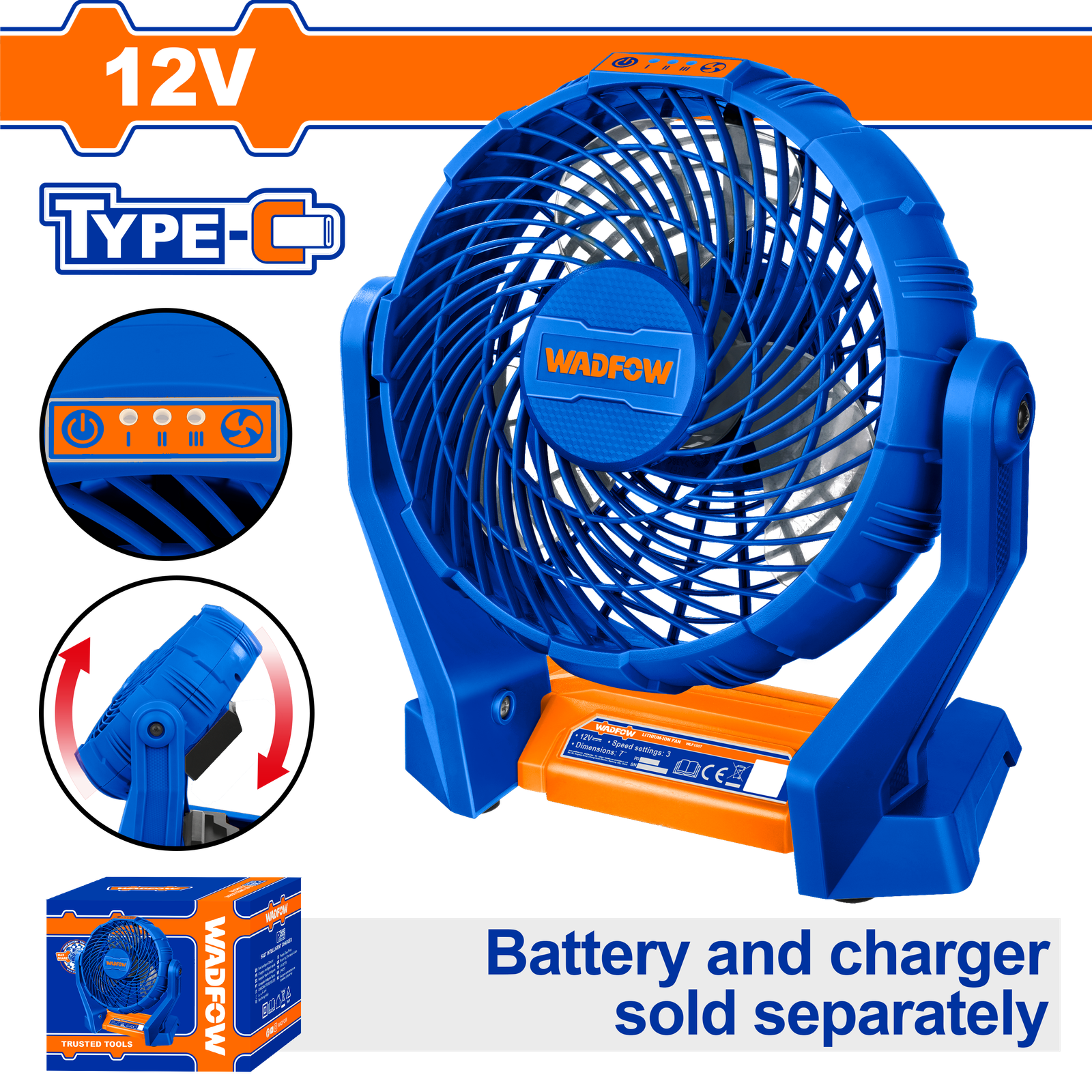 WLF1507-1.png WLF1507 (Wadfow Cordless fan 12V - P1C10) - Image 1