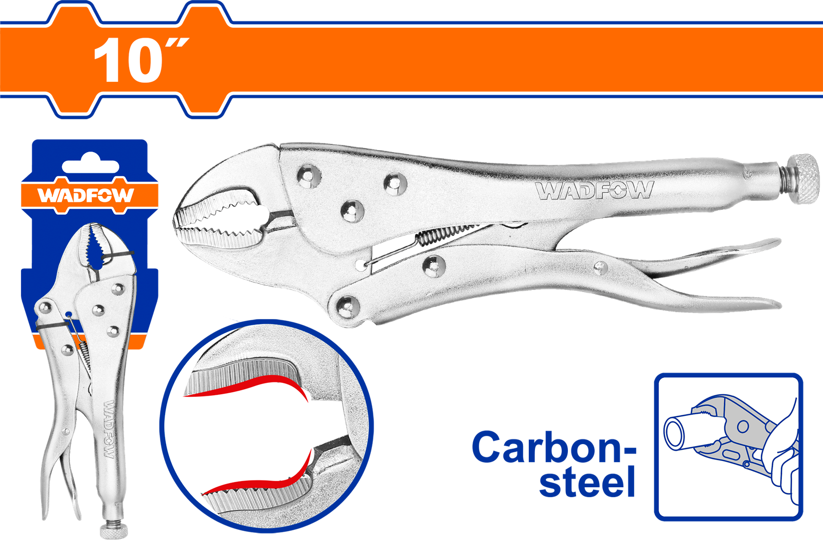 WLP1C10-1.png WLP1C10 (Wadfow Curved jaw locking plier 10" - P10C40) - Image 1