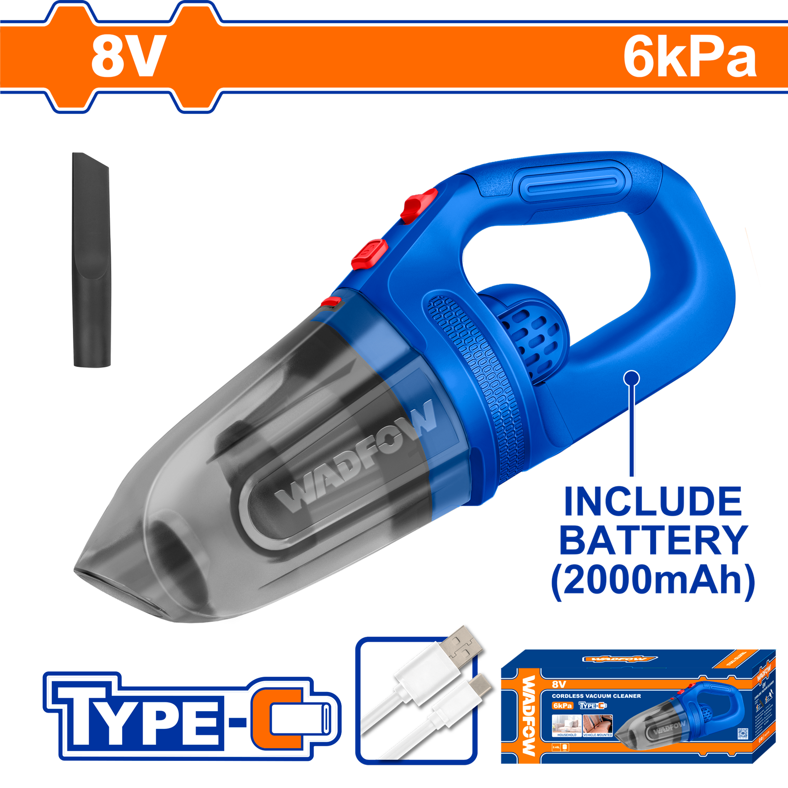 WLV0801.png WLV0801 (Wadfow Cordless vacuum cleaner 8V - C8) - Image 1