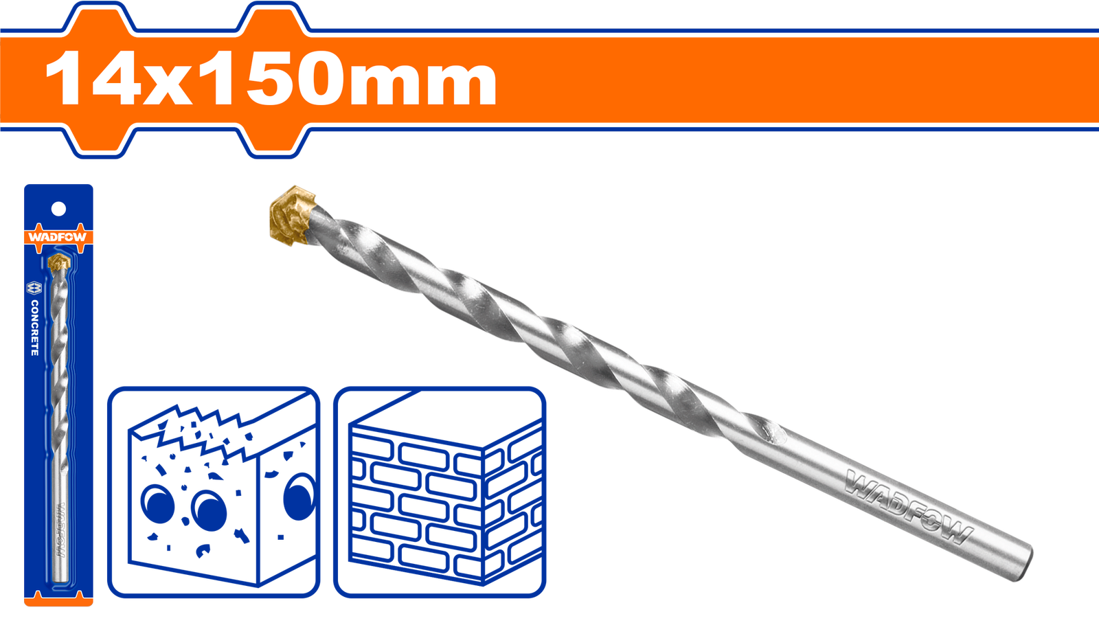 WMJ1K14.png WMJ1K14 (Wadfow Masonry drill bit 14x150mm - P50C100) - Image 1
