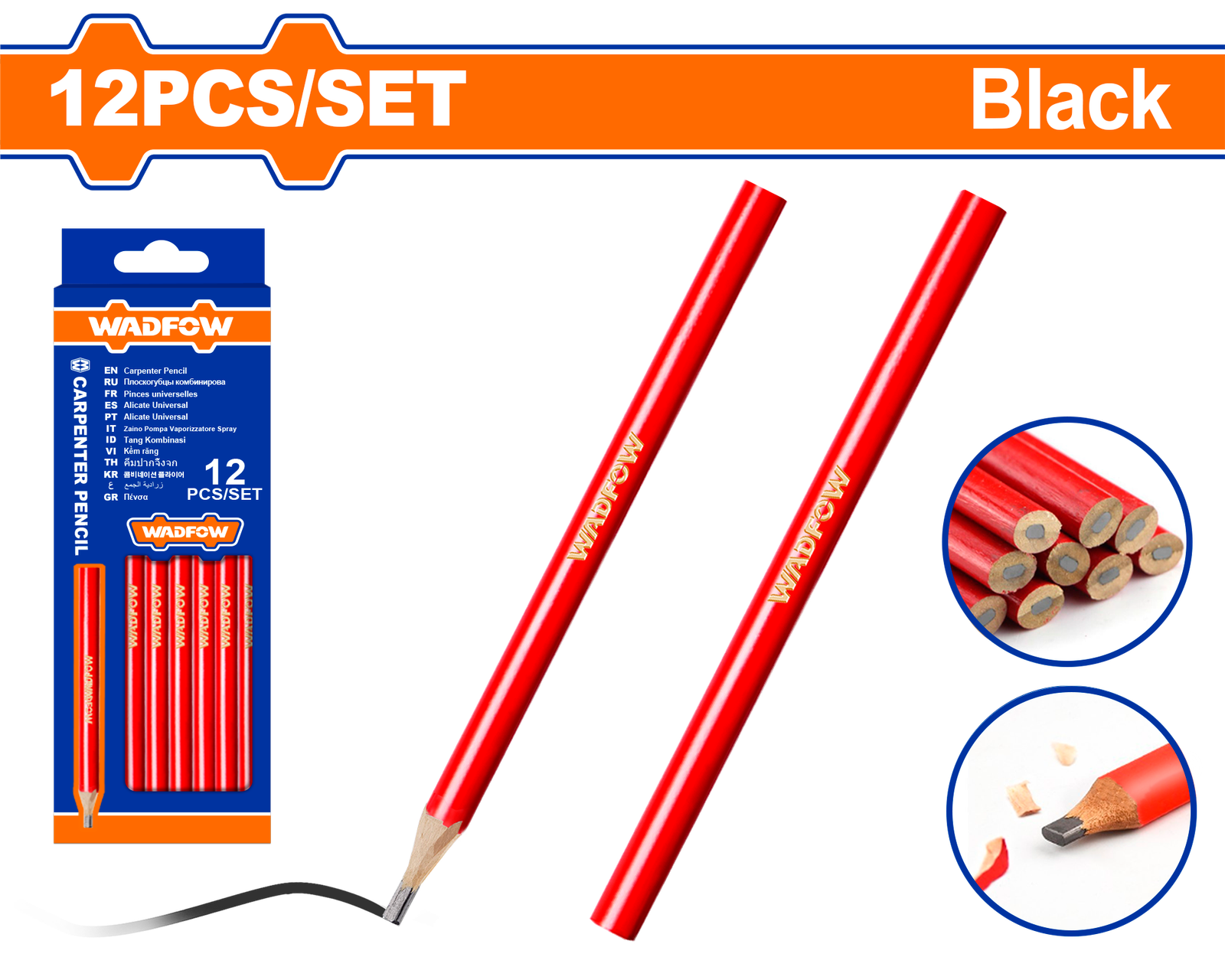 WMQ1512.png WMQ1512 (Wadfow Carpenter pencil Black - P1C72) - Image 1