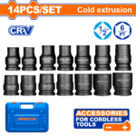 WMS4D01 (Wadfow 14 Pcs 1/2"Dr. Impact socket set 10-27mm - P1C8)