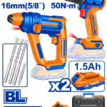 WOS240681 (Wadfow Cordless 20V Drill 50Nm + Rotary Hammer 16mm + 2 Battery - P1C4)