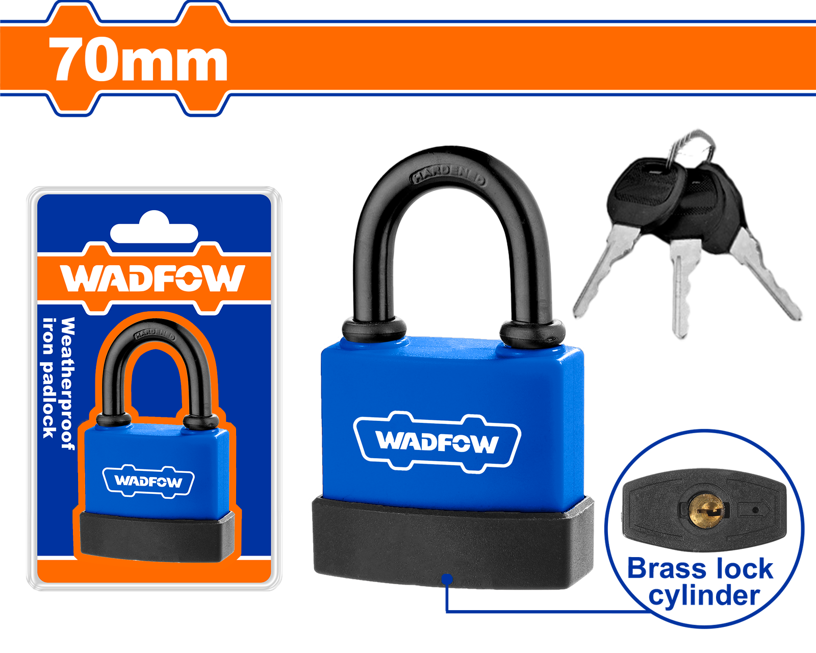 WPD9470.png WPD9470 (Wadfow Weatherproof iron padlock 70mm - P6C36) - Image 1