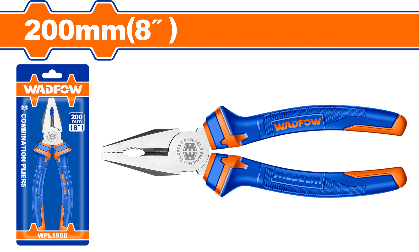 WPL1908.png WPL1908 (Wadfow Combination pliers 8" - C60) - Image 1