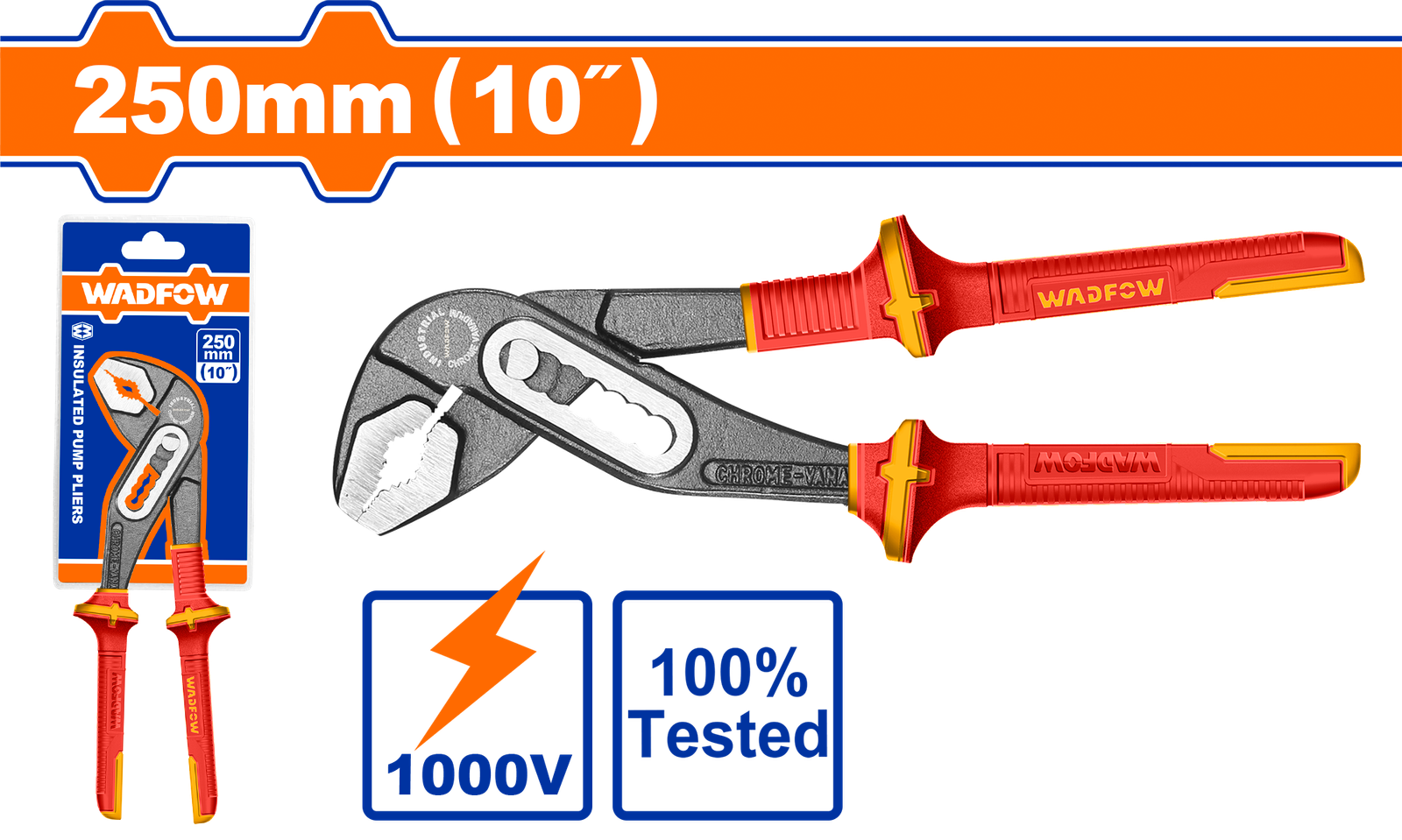 WPL6310.png WPL6310 (Wadfow Insulated Pump pliers 10" - C36) - Image 1
