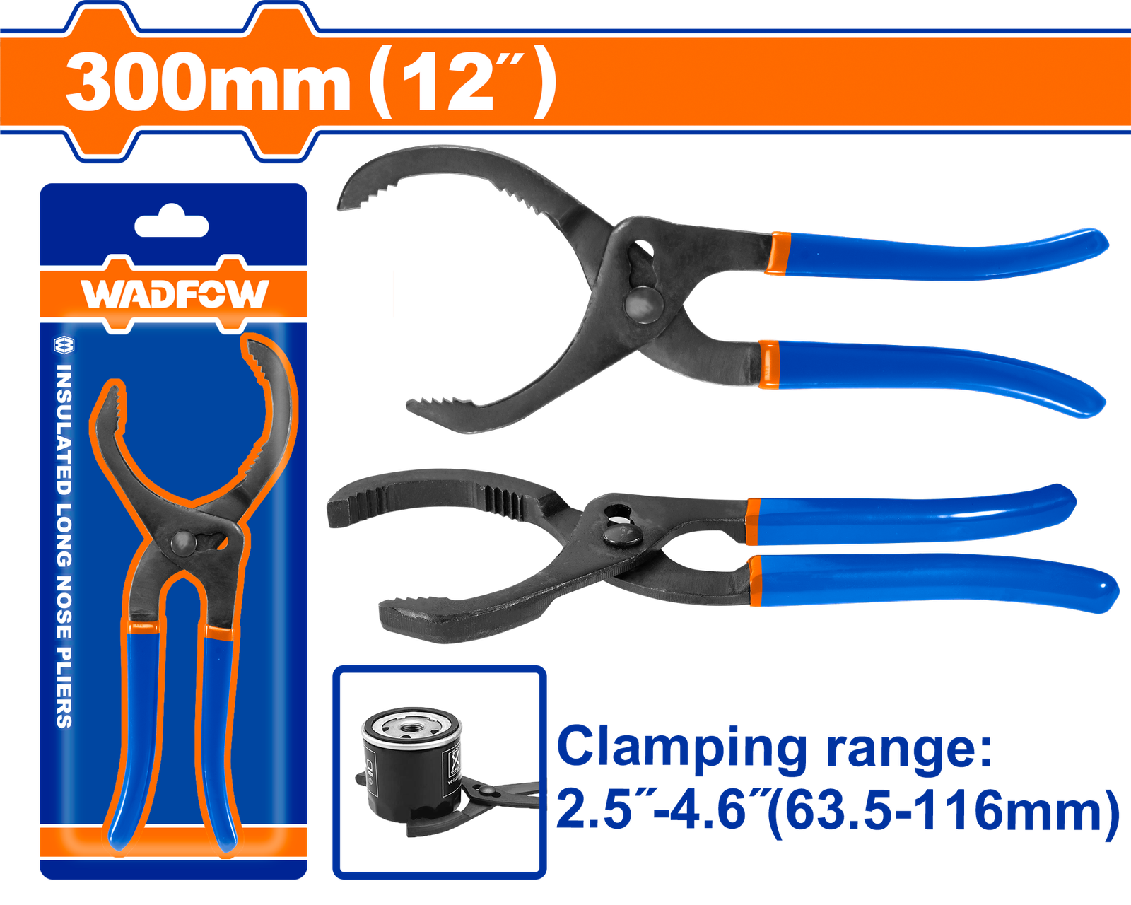 WPL6612.png WPL6612 (Wadfow Oil filter pliers 12" - P6C36) - Image 1