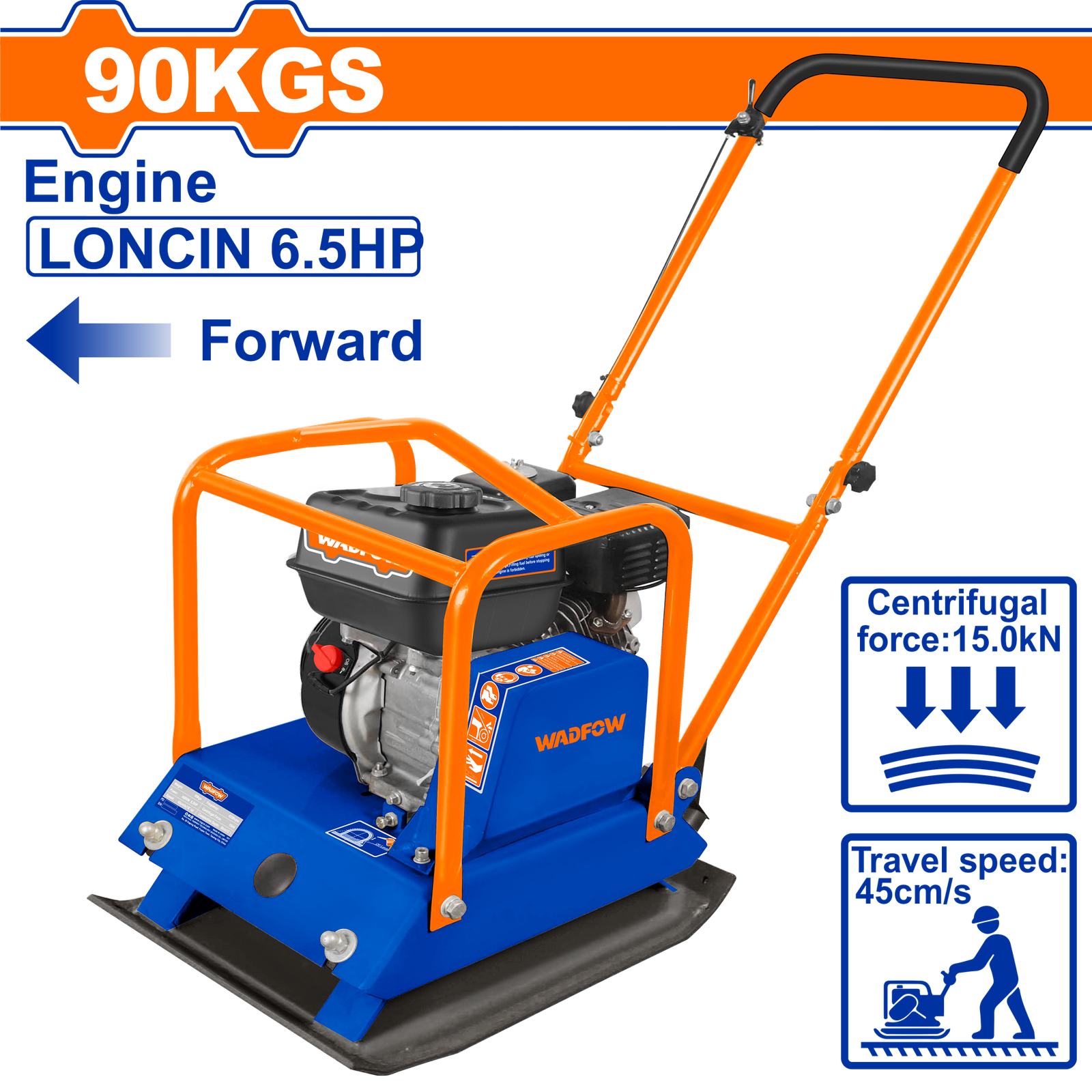 WPM2A100.png WPM2A100 (Wadfow Gasoline plate compactor 90kg - C1) - Image 1