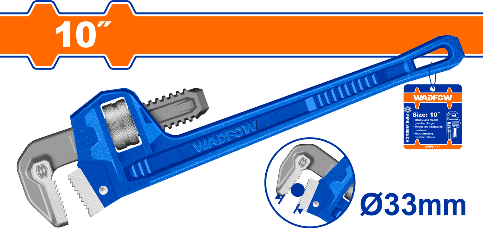 WPW1110-1.png WPW1110 (Wadfow Pipe wrench 10" - P6C24) - Image 1