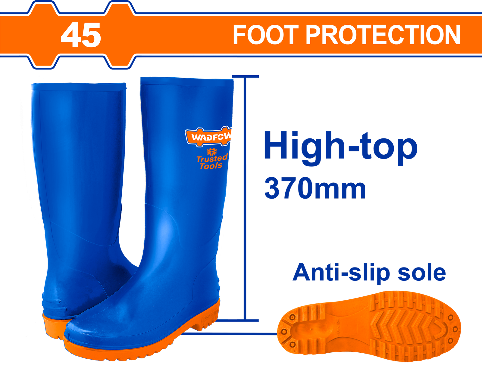 WRB1L45-1.png WRB1L45 (Wadfow Rain boots 45 - C12) - Image 1
